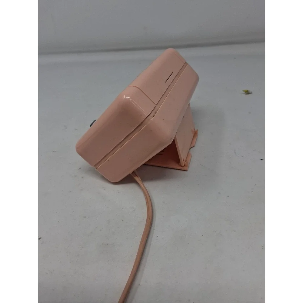 Vintage 80's Conair Kick-Standing Digital Alarm Clock Pink Peach Retro Works